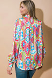 Multicolour Abstract Printed Long Sleeve Casual Shirt