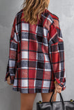 Plaid Print Buttoned Shirt Jacket