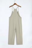 Pocketed Adjustable Spaghetti Strap Straight Leg Jumpsuit