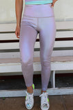 Leggings taille haute violet brillant