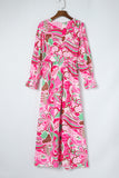 Surplice V Neck Floral Maxi Dress