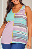 Contrast Trim Color Block V Neck Tank Top