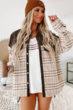 Plaid Patchwork Button-up Shift Shirt Jacket