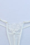 3pcs Lace Mesh Lingerie Set with Feather Garter Belt