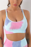 Tie Dye Criss Cross Strappy Sports Bra