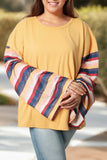 Serape Striped Bell Sleeve Plus Size Top