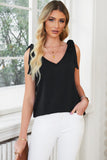 Tie On Shoulder V Neck Tank Top