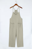 Pocketed Adjustable Spaghetti Strap Straight Leg Jumpsuit