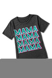 MAMA Letter Print Vintage Leopard Graphic T Shirt