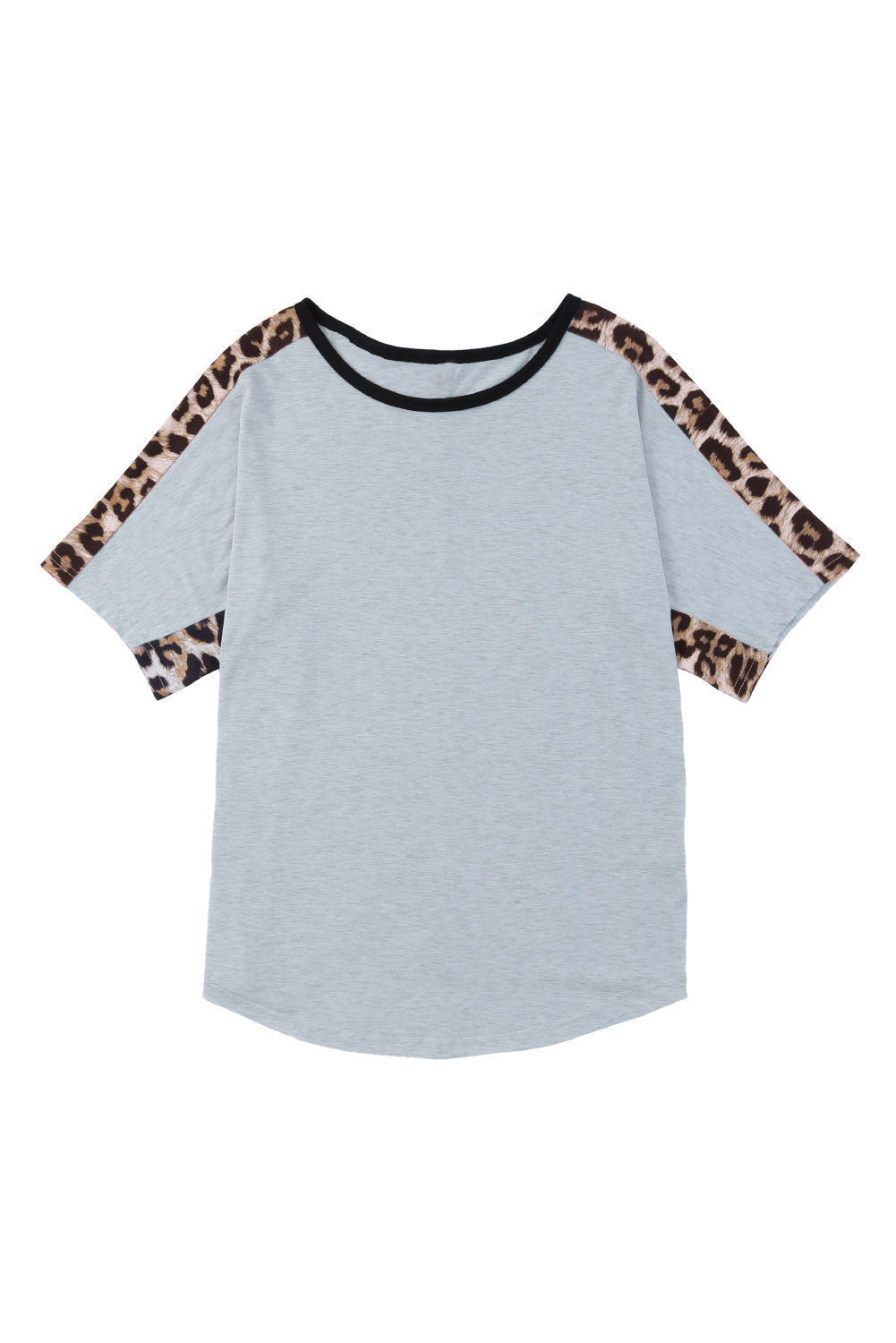 Leopard Splicing O-neck Short Sleeve T Shirt