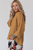 Slouchy Textured Knit Loose Sweater