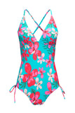 Flower Print Open Back One-piece Swimwear