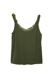 Solid Lace Splicing Tank Top