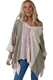 Exposed Seam Patchwork Oversized Top