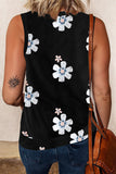 Crew Neck Floral Leopard Print Tank Top