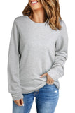 Plain Crew Neck Long Sleeve Top