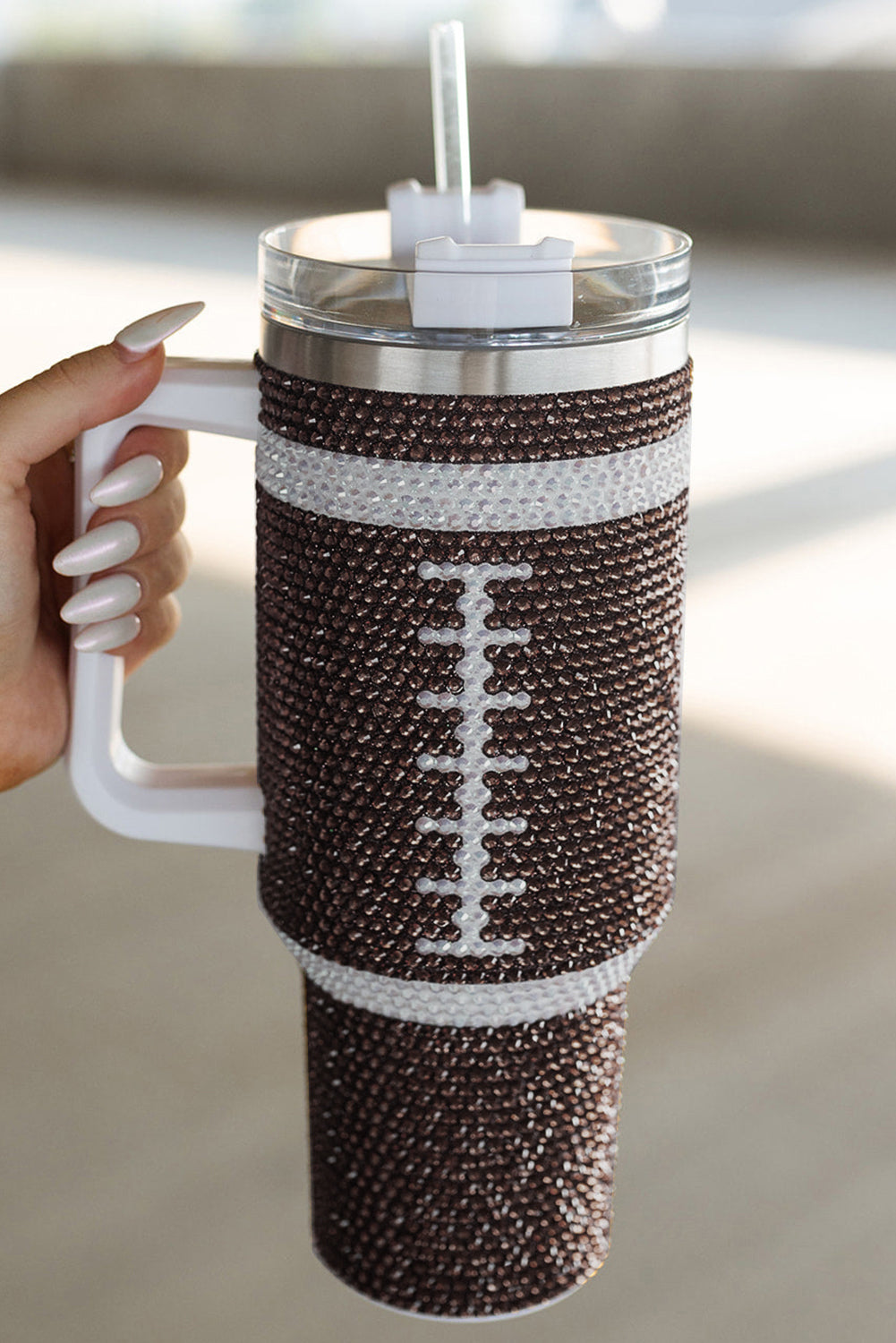 Contrast Rhinestone Rugby 304 Stainless Steel Tumbler