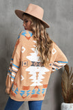 Aztec Print Long Sleeve Tunic Knitted Sweater