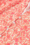 Chemise florale rose à manches bulles avec lacets