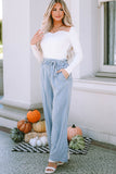 High Waist Pocketed Wide Leg Tencel Jeans