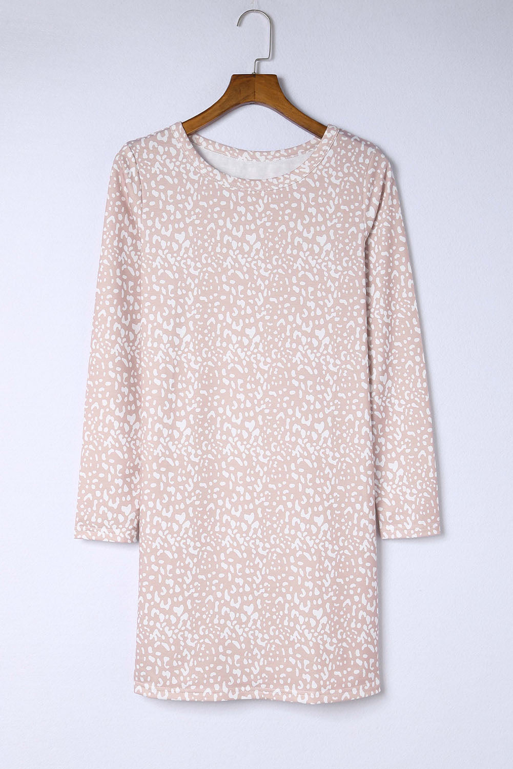 Long Sleeve Animal Print T-shirt Dress