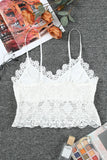 Haut court bralette en dentelle blanche