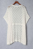 Kimono ouvert sur le devant en crochet blanc avec fentes