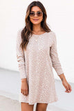 Long Sleeve Animal Print T-shirt Dress