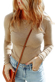 Ribbed Knit Round Neck Sweater