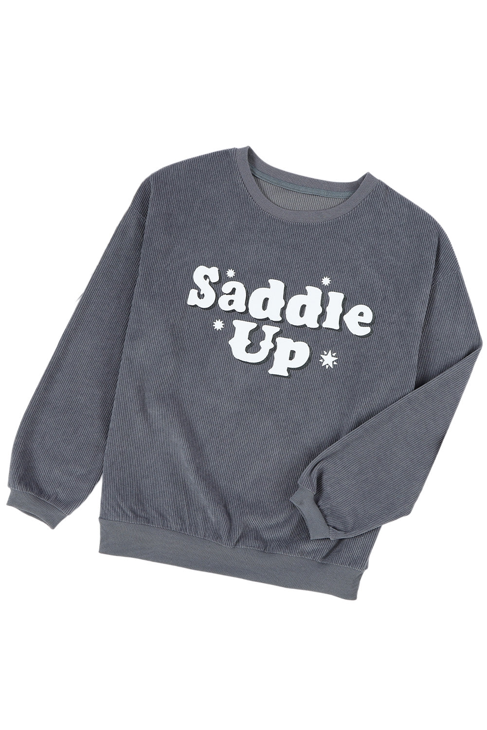 Sweat-shirt graphique gris Saddle Up à cordon 