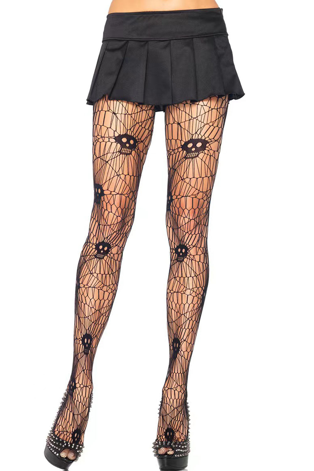 Skull Costume Pattern Web Hollow-out Pantyhose