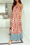 Boho Geometric Print Sleeveless Maxi Dress