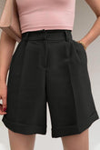 Casual Pocketed High Waist Bermuda Shorts