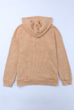 Waffle Knit Kangaroo Pocket Hooded Sweatshirt