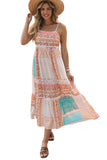 Boho Patchwork Print Square Neck Sundress