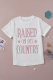 T-shirt graphique country blanc élevé sur les années 90