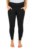 Pantalon skinny taille haute noir avec poches grande taille 