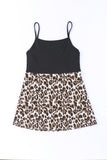 Leopard Patchwork Spaghetti Strap Tank Top