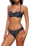 Boho Stripes Push up Bikini Set