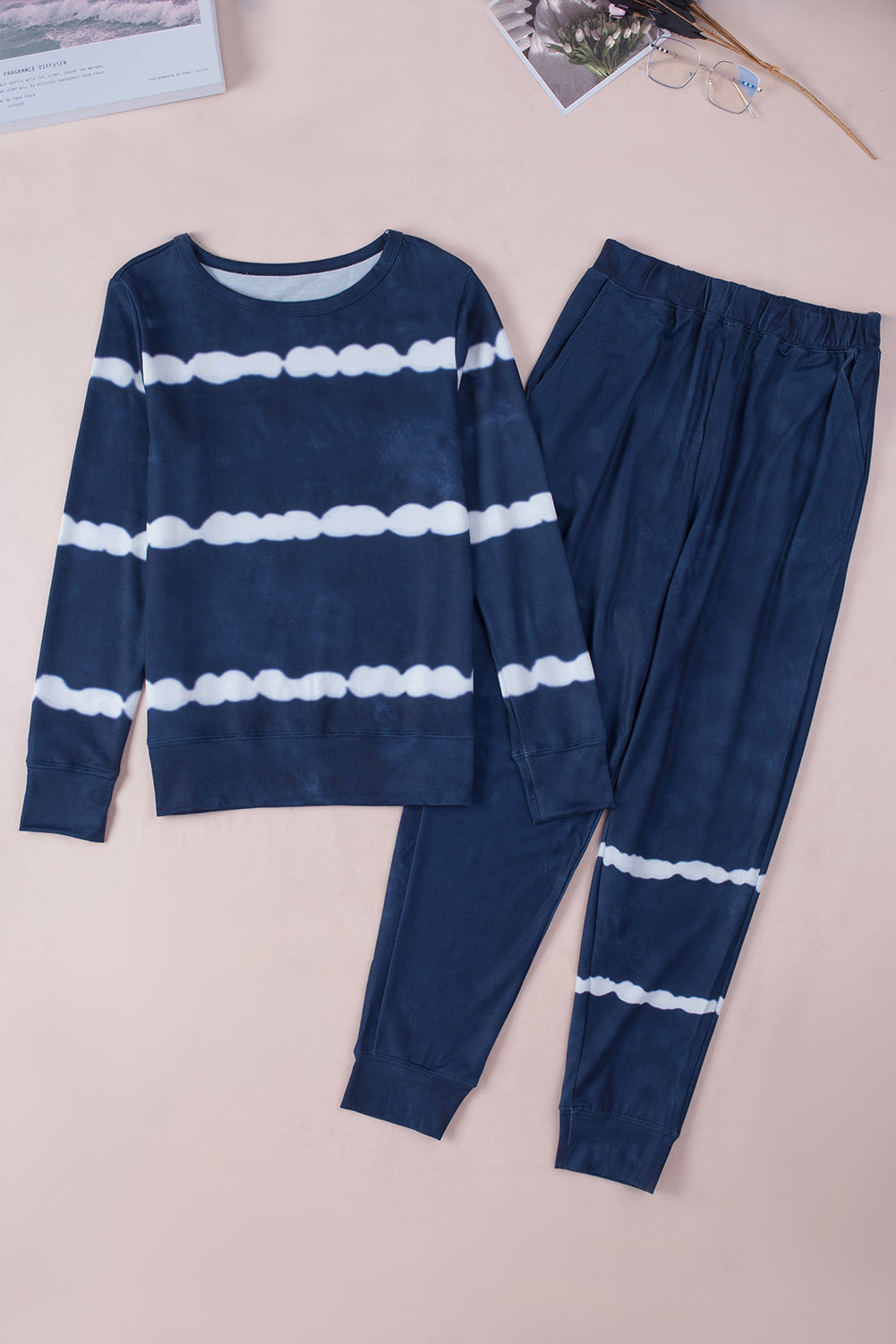 Stripes Long Sleeves and Joggers Lounge Set