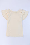 Plain Tiered Ruffled Short Sleeve T Shirt