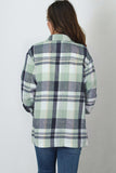 Green Plaid Button Up Patch Pocket Shirt