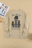 Halloween Skeleton Letter Print Crew Neck Pullover Sweatshirt