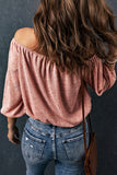 Subtle Jacquard Long Sleeve Off Shoulder Blouse