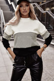 Striped Contrast Colorblock Knit Top