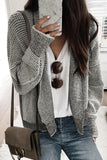 Cardigan gris à poches en tricot texturé