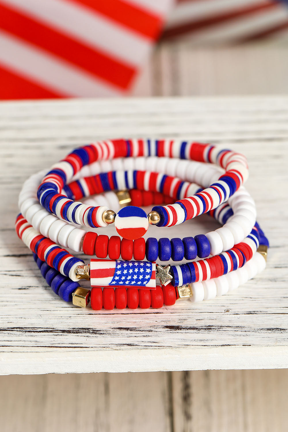 Independence Day Stars Stripes Bracelet Set