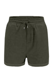 Tie Waist Side Pockets Cuffed Lounge Shorts