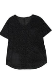 Plus Size Leopard Emboss V Neck Top