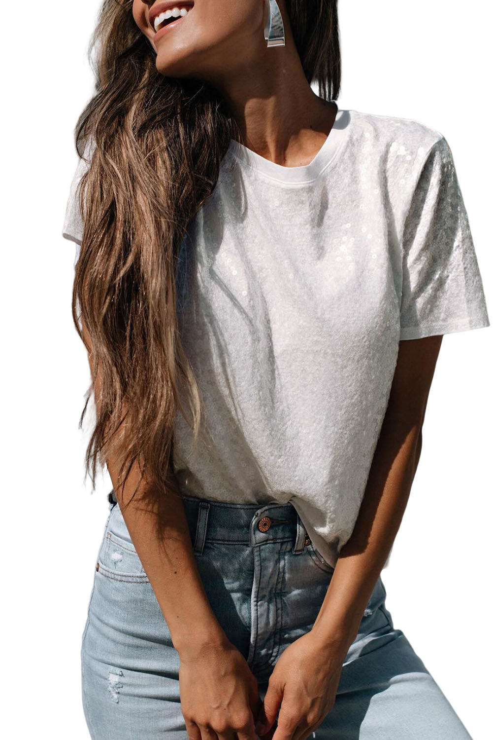 Sequin Glitter Casual T Shirt